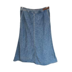 vintage western rodeo denim maxi skirt